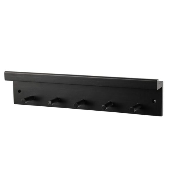 4Living Sienas plaukts Sirii ar 5 āķiem/40cm/melns - Image 2