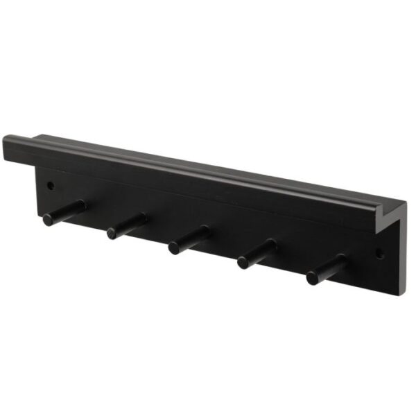 4Living Sienas plaukts Sirii ar 5 āķiem/40cm/melns