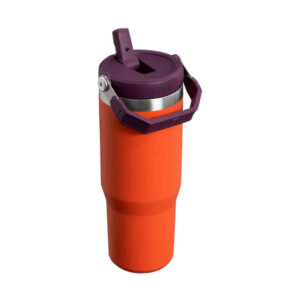 Termopudele ar salmiņu,The IceFlow Flip Straw Tumbler 0.89L, oranža