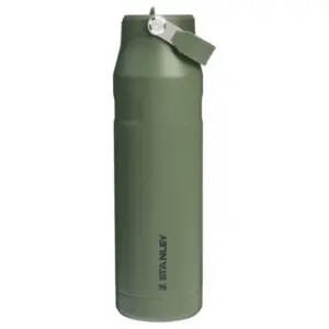 Termopud. ar salm.The IceFlow Botle Flip Straw 1.06L zaļa