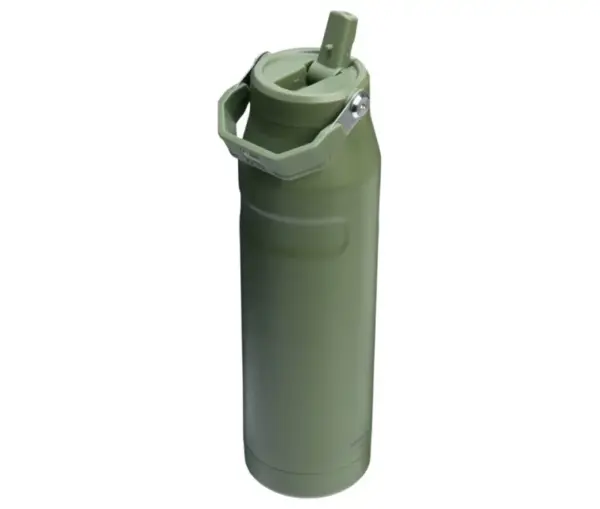 Termopud. ar salm.The IceFlow Botle Flip Straw 1.06L zaļa - Image 2