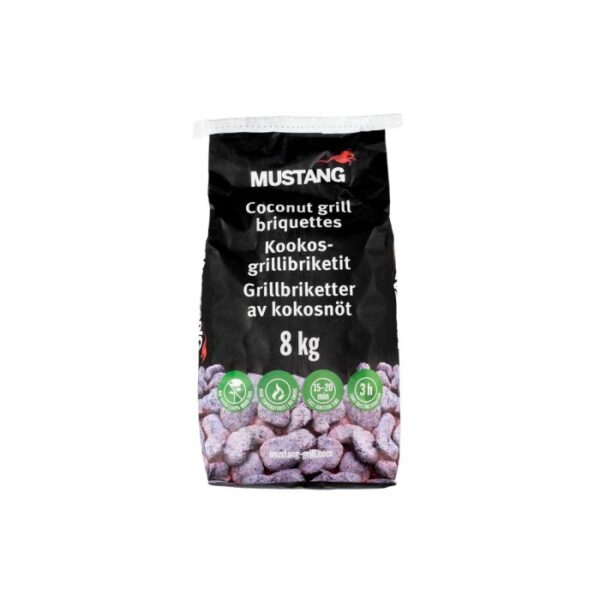 Kokosriekstu grila briketes 8 kg Mustang