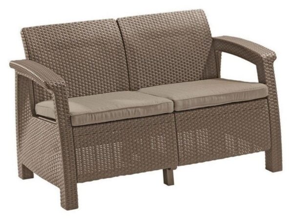 Dārza dīvāns divvietīgs Corfu Love Seat bēšs