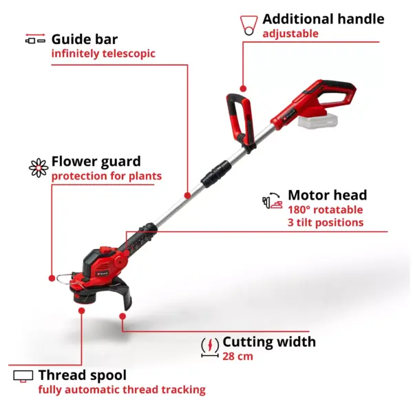 Einhell Akumulatora zāles trimmeris GE-CT 18/28 Li-Solo - Image 4