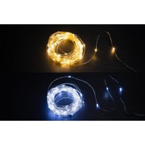 Finnlumor Lokana spuldzīšu virtene balta, 200 LED/ 10 m/ 3xAA