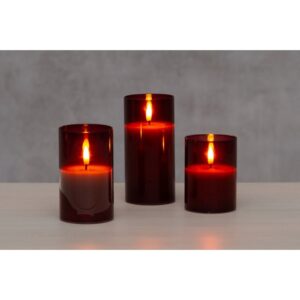 Finnlumor LED 3D sveču kompl.stikla gl.(10,12.5 un 15 cm),sark.