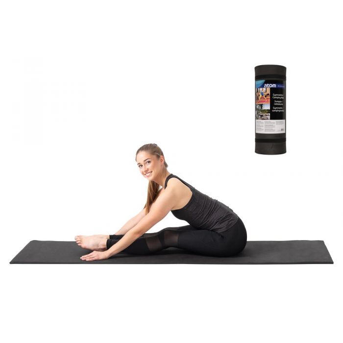Atom fitnesa un kempinga paklājiņš,7 mm, melns