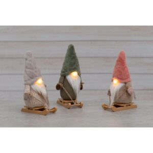 Winteria Rūķis ar ragavām LED-deguns 25cm