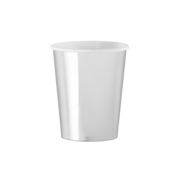 Festi papīra krūzītes,sudraba kr., 250 ml 8 gab.
