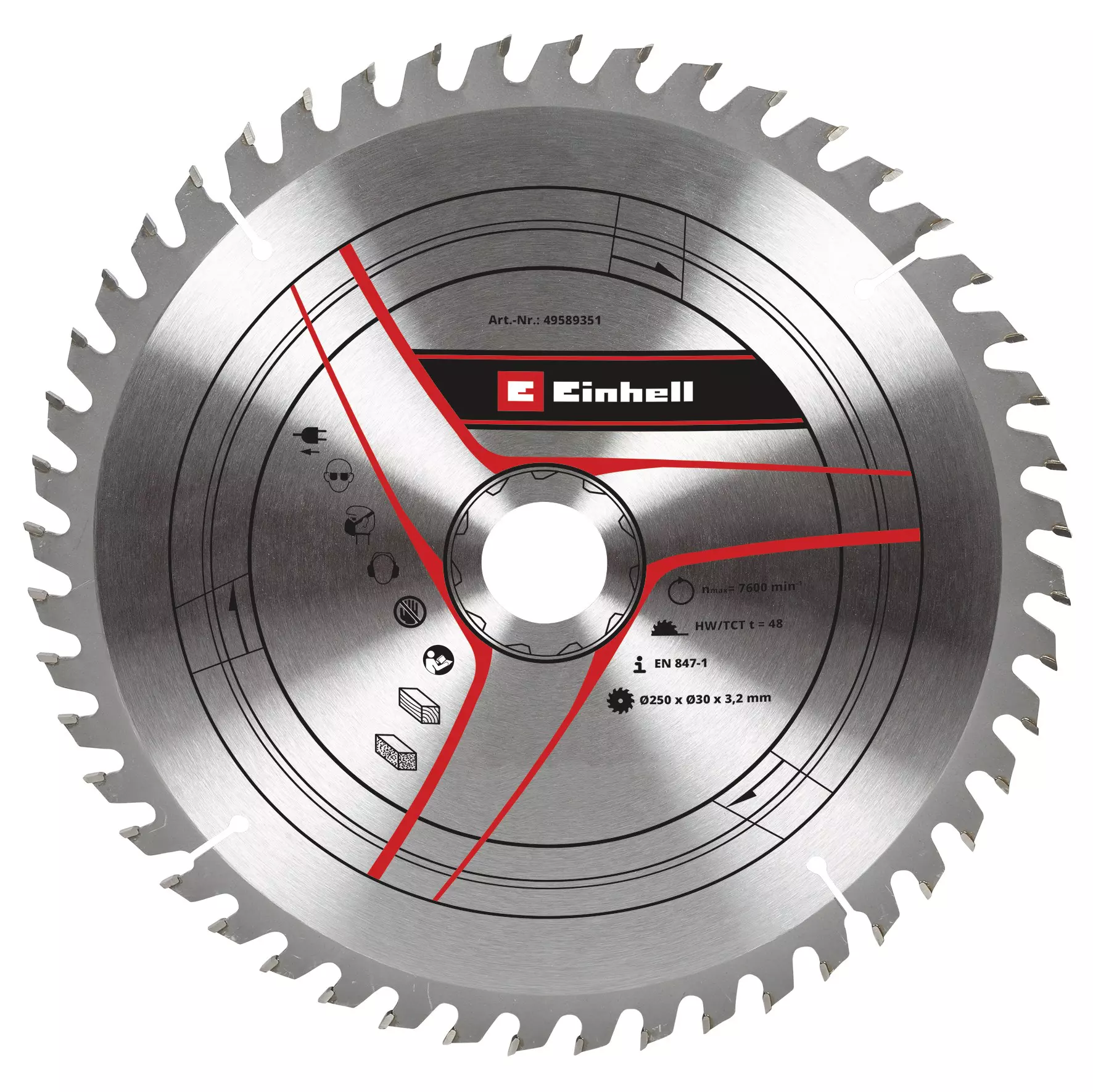Einhell Zāģa asmens 250x30x3.2mml TCT